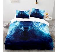 Enfunt-Home Monster Godzilla Duvet Cover Set Soft Lightweight Microfiber 3 Piece Bedding Set with 2 Pillowcase Kids Quilt Cover with Zipper Closure (King 230x220cm)