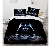 Enfunt-Home Star Movies Duvet Cover Set Star War 135 x 200 cm Soft Lightweight Microfiber 3 Piece Bedding Set with 2 Pillowcase Kids Quilt Cover Closure Single
