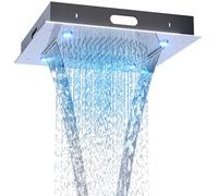 Enga 2-Mode 20 Inch LED Shower Head - High Flow Rainfall Showerhead - Waterfall Full Body Coverage, Universal Ceiling/Recessed Mount, Chrome