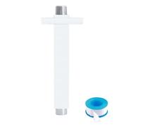 Enga 6 Inch Square Shower Arm with Flange, Ceiling Mount Replacement Rain Shower Head Straight Arm, Chrome
