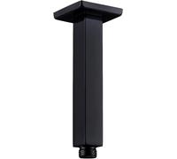Enga 6 Inch Square Shower Arm with Flange, Ceiling Mount Replacement Rain Shower Head Straight Arm, Matte Black