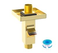 Enga Brass Square Shower Arm with Flange, 3 Inches Ceiling Mount Replacement Rain Shower Head Straight Arm, Brushed Gold