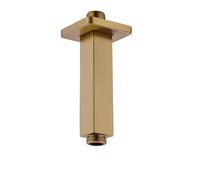 Enga Square Shower Arm with Flange, 3 Inches Ceiling Mount Replacement Rain Shower Head Straight Arm, Brushed Gold