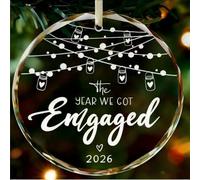 Engaged 2026 Bauble,Engagement Ornament 2026,Engagement Tree Decoration,Couple Glass Keepsake,The Year We Got Engaged,Marry Hanging Ornament,Marry Hanging Ornament,Anniversary Celebration Decor