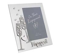 Gifts Juliana Mirror Frame Flute/Crystal Heart Engaged 200 x 170mm