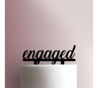 Engaged- Acrylic Cake Topper 8 Inch Width/Black