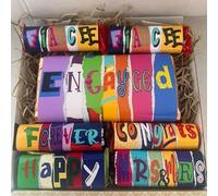 Engaged, Fiancee, novelty chocolate box. Pride, LGBTQ, Engagement congratulations for friends, family or work colleague. (7 inch sweet treats box, Main bar - dark choc)