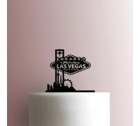 Engaged in Fabulous Las Vegas - Acrylic Cake Topper 6 Inch Width/Black