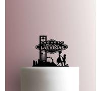 Engaged in Fabulous Las Vegas Afro Couple - Acrylic Cake Topper 7 Inch Width/Light Green