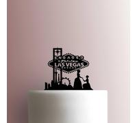 Engaged in Fabulous Las Vegas Lesbian Couple - Acrylic Cake Topper 5 Inch Width/Fuchsia