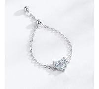 Engagement Band for Her 18K Gold, Adjustable Solid White Gold Wedding Rings Heart Promise Ring for Women Size R 1/2