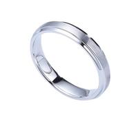 Engagement Band Rings for Men White Gold, Solid 18 Carat Real Gold Promise Rings Simple 4MM Men Wedding Bands Size T 1/2