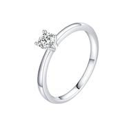 Engagement Bands for Women White Gold, Wedding Bands Unique 9K Gold with White Round Shape Moissanite with Jewelry Box Size R 1/2
