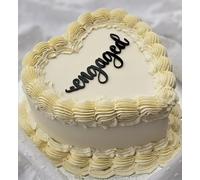 Engagement Cake Topper - Elegant Acrylic “Engaged” Script Cake Decoration for Engagement Party, Proposal Celebration (Black Mirror Acryl)