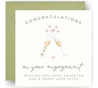 Engagement Card - for Couple Daughter Son or Friends - Includes Luxury Sage Olive Envelope - Size 14cm