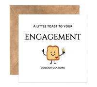 Engagement Card for Couples with Toasted Bread Attachment, Funny Toast Design Greeting Card, Congratulations on Your Engagement Gift for Daughter Son Fiancé Friend, Blank Inside for Personal Message