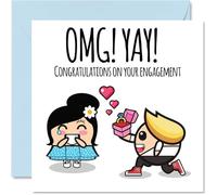 Engagement Cards for Couples - Congratulations on your Engagement - Congrats Well Done Card, Gifts for Fiance Fiancee, 145mm Marriage Greeting Cards Wedding