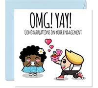 Engagement Cards for Couples - Congratulations on your Engagement - Congrats Well Done Card, Gifts for Fiance Fiancee, 145mm Wedding Marriage Greeting Cards