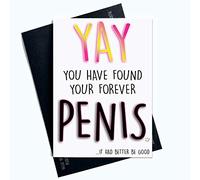 Engagement Cards Rude Card Wedding Cards Hen Party Bridal Shower Bride to Be Rude Wedding Gifts Yay You Have Found Your Forever Penis PC645
