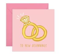 Engagement Celebration Card - 'New Beginnings Engagement' - Gifts for Fiance, Her, Future Wife, Bestie, BFF - Diamond Ring Shine - Comes with Fun Stickers