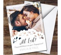 Engagement Fancy Style Photo At Last Congratulations Personalised Card - Congratulations On Your Engagement Cards, Couple Engagement Card, You're Engaged