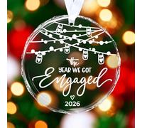 Engagement Gift and Wedding Gifts for Couples, Premium Glass Ornament with Timeless Design, Mr and Mrs Keepsake for Growing Old Together, Decorative Present for Newlyweds