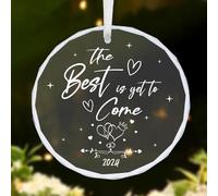 Engagement Gift for Couples 2024, Engagement Ornament Newly Engaged Couples Happy Engagement Just Bride to Be Gifts for Her Glass Engagement Plaque Decorations with Box