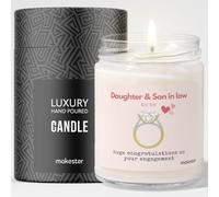 Engagement Gift for Daughter and Future Son in Law - Luxury Soy Wax Candle - Vanilla, Jasmine, Sugared Almond - Makester