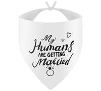 Engagement Gift, My Humans are Getting Married Dog Bandana for Wedding Engagement Announcement, Dog Engagement Bandana Triangle Bibs Scarf Accessories for Dogs Pets