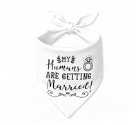 Engagement Gift My Humans are Getting Married Dog Bandana Premium Durable Fabric Dog Engagement Announcement for Medium and Large Dogs Pets - Large