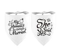Engagement Gift, My Humans are Getting Married Dog Bandana, Wedding Photo Prop, Pet Scarf, Dog Engagement Announcement, Pet Accessories (White)