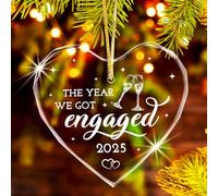 Engagement Gifts for Couples 2025,Wedding Gift for Newlyweds,The Year We Got Engaged 2025 Crystal Hanging Ornament