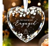 Engagement Gifts for Couples 2026, Heart Crystal Glass Ornament | Engagement Gift, The Year We Got Engaged Keepsake Decoration, Bride To Be Gift, Wedding Gift, Couple Gift