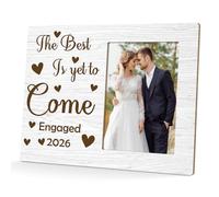 Engagement Gifts for Couples 4x6 Picture Frame Gifts for Newly Engaged Couples Her Fiance Engagement Gift for Her Women Engaged Gift for Him Bride to Be Bridal Shower Present Wooden Photo Frame