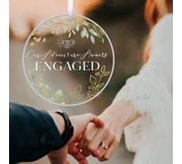 Engagement Gifts for Couples, Acrylic Engagement Presents for Newly Engaged Couples, Personalised Plaque Sign for Mr & Mrs, Boyfriend, Girlfriend Gifts