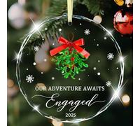 Engagement Gifts for Couples Engagement Gifts for Women, Him Her, Bride to Be, Newly Engaged Couple Just Engaged Family Friends 2025 Newly Fiance Gift for Her - Glass Ornament Party Decor