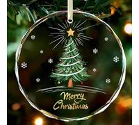 Engagement Gifts for Couples-Growing Old Together Ornament, Crystal Glass Circular Customized for Christmas, Commemorative Jewelry