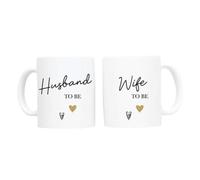 Engagement Gifts for Couples, Newly Engaged, Husband and Wife to Be Mug Set, Hen Party, Bridal Shower, Bride & Groom Congratulations Present