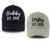 Engagement Gifts for Couples, Wifey & Hubby Est 2026 Baseball Caps