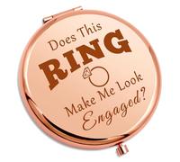 Engagement Gifts for Her Couple Compact Makeup Mirror for Women Bride to Be Future Mrs Engagement Presents Wedding Anniversary Valentine's Bridal Shower Present Newly Engaged Folding Makeup Mirror