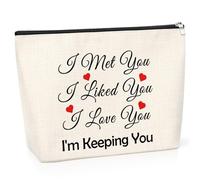 Engagement Gifts for Her Girlfriend Couples Gifts Cosmetic Bag Gift for Girlfriend Wife Gifts from Husband Ideas Makeup Travel Pouch Valentine's Anniversary Wedding Present for Wife Fiancee