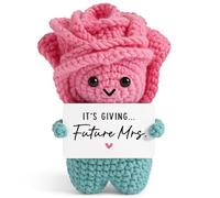 Engagement Gifts for Women, Bachelorette Bridal Shower Party Gift for Bride | It's Giving Future Mrs Handmade Crochet Rose Decor, Bride-to-Be Gifts, Newly Engaged Gift for Her