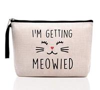 Engagement Gifts for Women, Unique Wedding Gift Idea for Fiancee, Bride, Bridal Shower Gifts, Bachelorette Party Gifts for Bride-I'm Getting Meowied- Makeup Bag