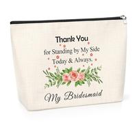 Engagement Gifts for Women Wedding Gifts Bridesmaid Makeup Bag Bridal Shower Gifts Maid of Honor Gifts from Bride Bridal Bachelorette Party Gifts for Bridesmaids Wedding Canvas Bag