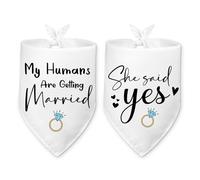 Engagement Gifts My Humans are Getting Married She Said Yes Dog Bandana Dog Wedding Outfit Bridal Shower Gifts Engagement Announcement Photo Prop for Small Medium Large Dogs Cats