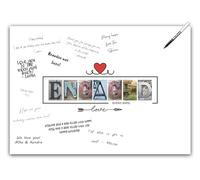 Engagement Party Decorations Supplies - Guest Book Alternative Poster. Signing Party Board for Women & Men. Wall Art Decor Card for Her & Him Just Engaged. A3 Signature Banner for Wife & Husband
