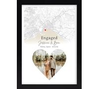 Engagement photo Gift Print, Personalised Engagement Map, For Engaged Couple, Personalised Map Print, Engagement Print For Her, Engaged