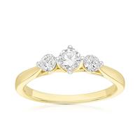 Engagement Ring 14ct Yellow Gold Round Cut Trilogy 0.50ct Diamond Ring
