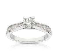 Engagement Ring 18ct White Gold Channel Set Solitaire 1ct Diamond Ring