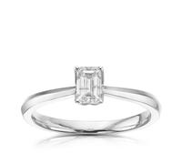 Engagement Ring 18ct White Gold Emerald Cut Solitaire 0.40ct Diamond Ring